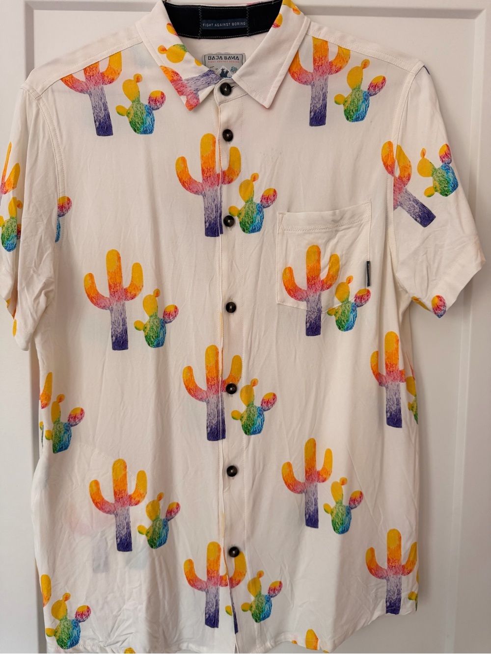 Baja Llama COLORFUL CACTUS CREAM - NIGHTHAWK™ RELAXED FIT BUTTON UP